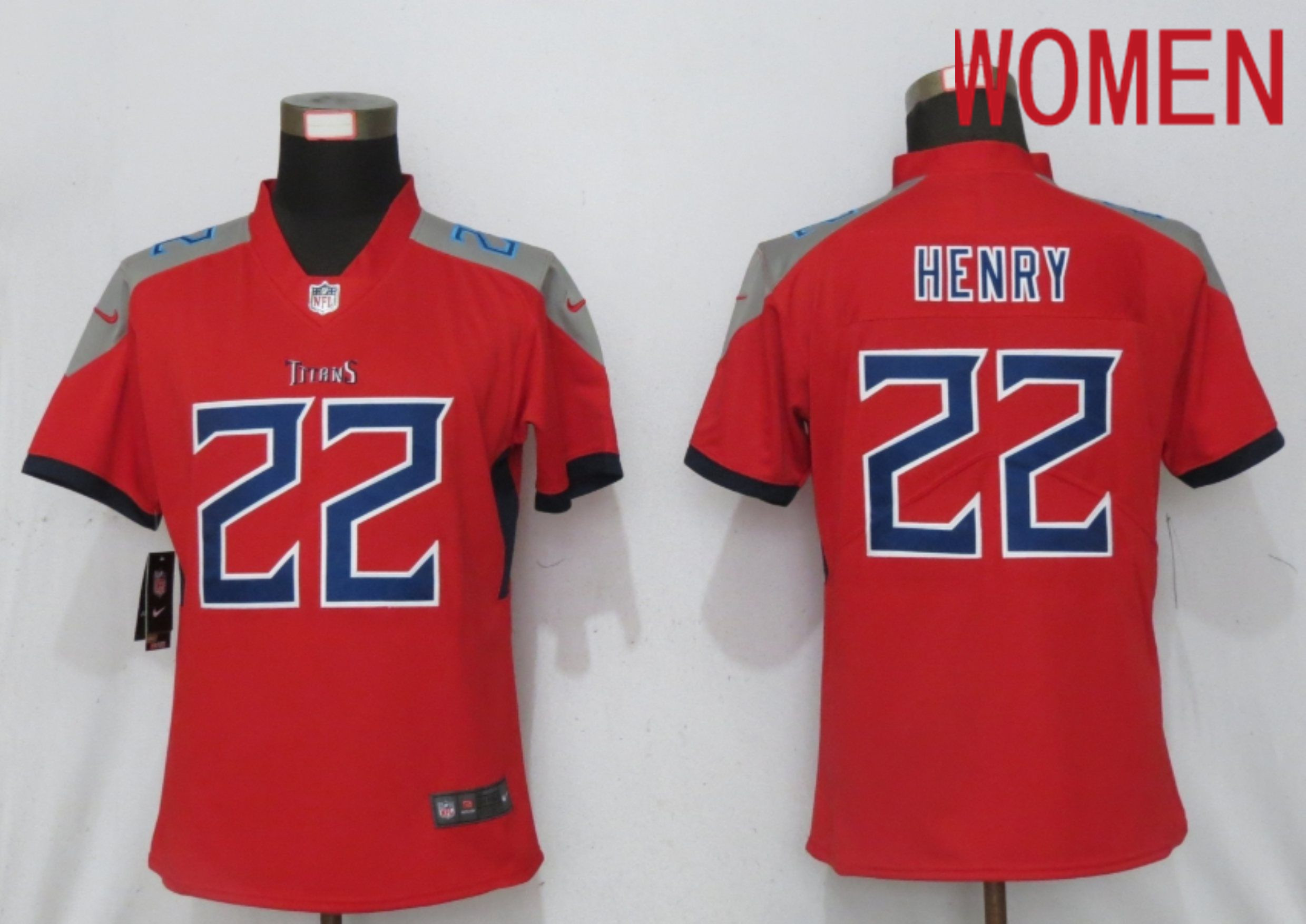 Women Tennessee Titans #22 Henry Red 2020 Vapor Untouchable Elite Playe Nike NFL Jersey